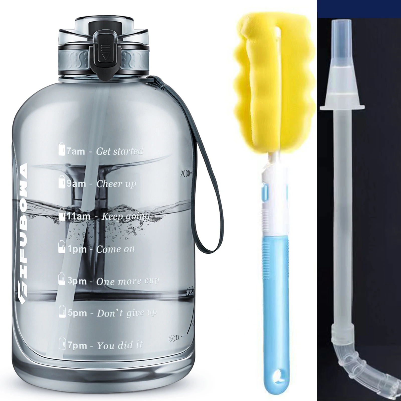 Спортивная Бутылка Для Воды Объемом 3 Л С Мотивационной Соломой Напитков