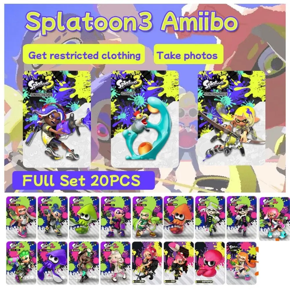 

17pcs-20pcs Splatoon 3 2 1 Universal Card Jet Crossover Card NFC card Game Card For NS Switch WiiU 3DS