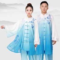 2022 traditional chinese vintage set national wushu uniform kungfu clothes retro martial arts suit flower embroidered taiji suit