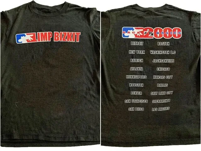 Limp Bizkit Tour 2000 черная двухсторонняя рубашка с коротким рукавом для мужчин и женщин