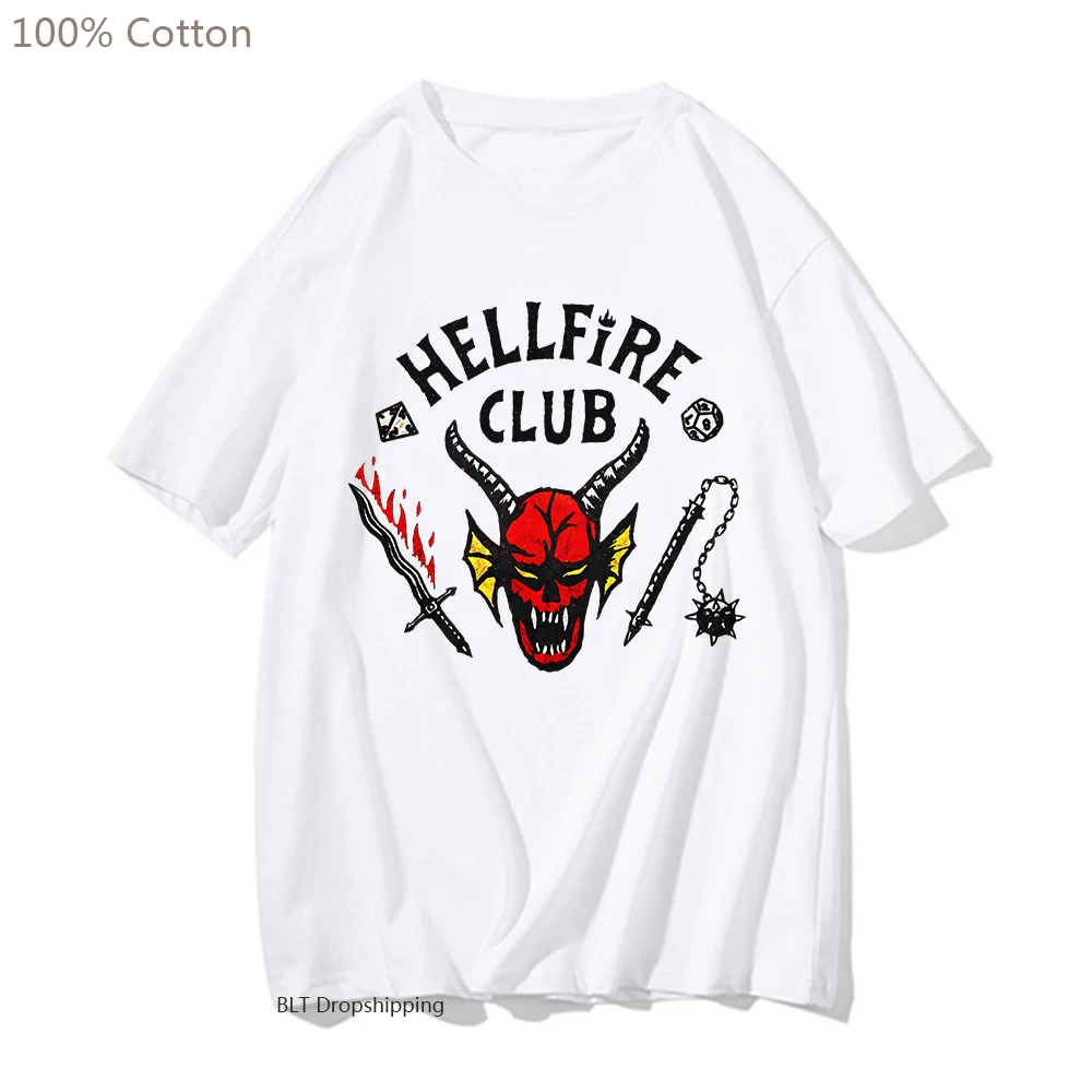 

Hellfire Club Stranger Things 4 T Shirt Men/Women Summer Short Sleeve T-shirt Graphic Printing Tshirts Unisex Casual 100% Cotton