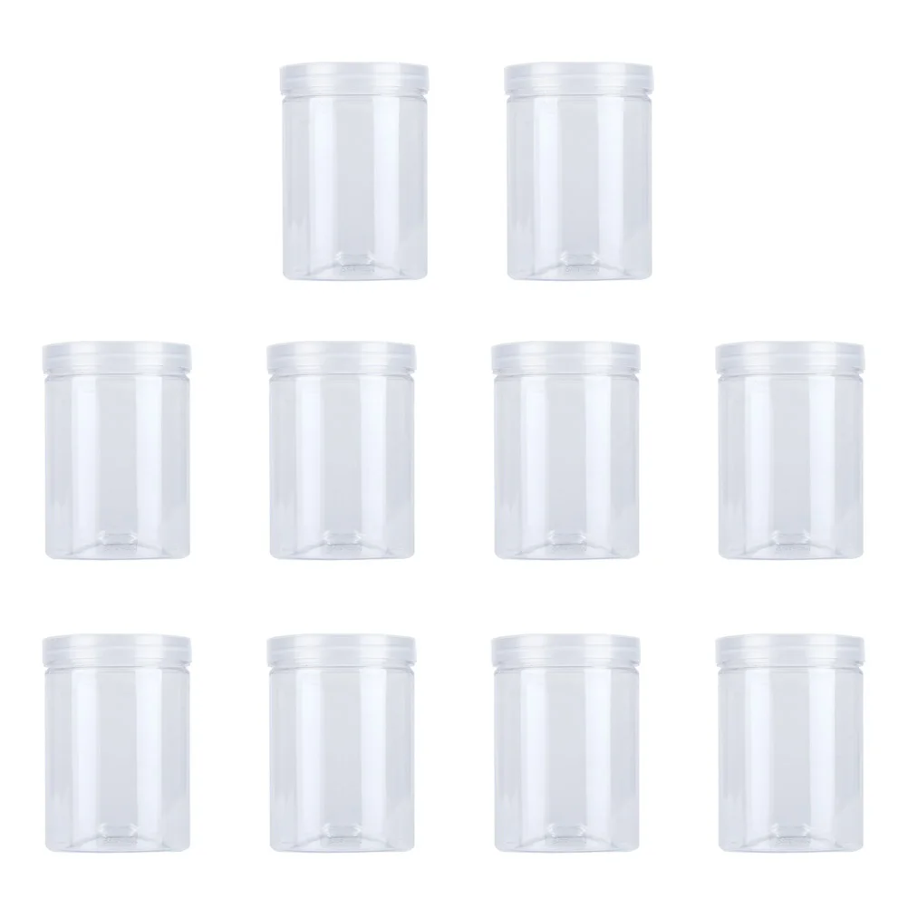 

10 Pcs Sealed Candy Jar Tea Jars Loose Tea Transparent Cookie Jar Coffee Airtight Container Cover Jars