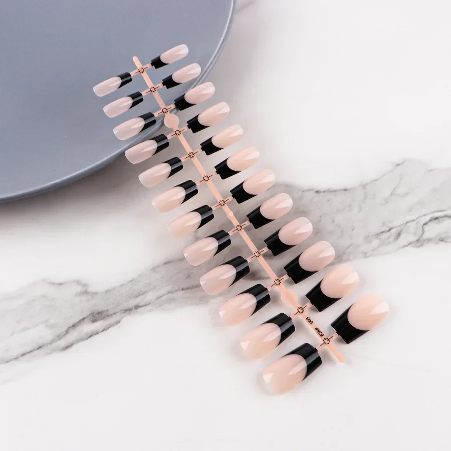 24 шт./упаковка накладные ногти для французского маникюра