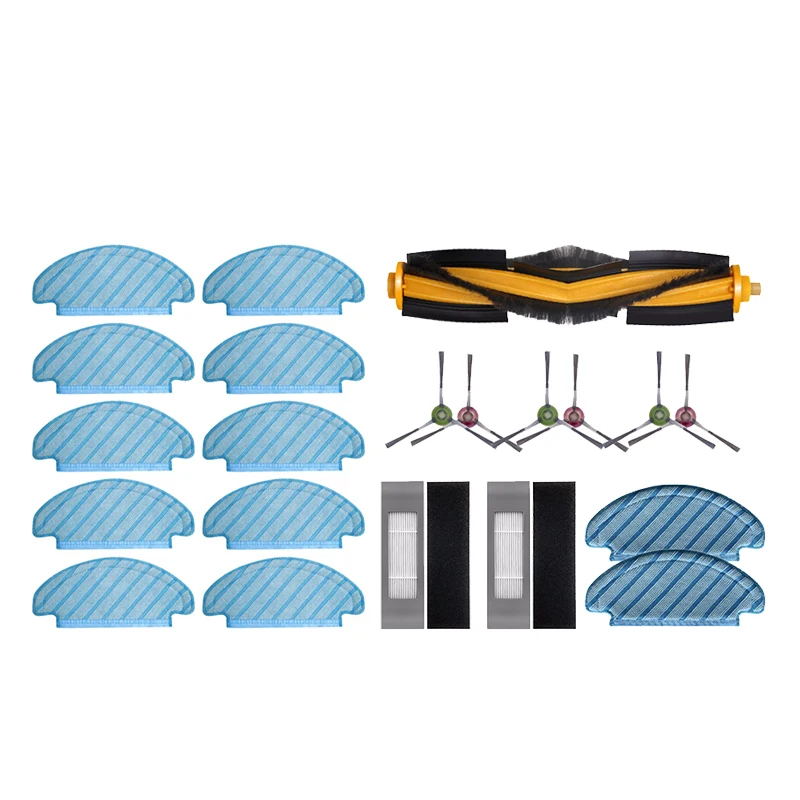 

New-10Pcs Mop Cloths Cleaning Cloths With Mop Cloth Side Brush Filter Main Brushes,For Ecovacs Deebot T8 Vacuum Cleaner