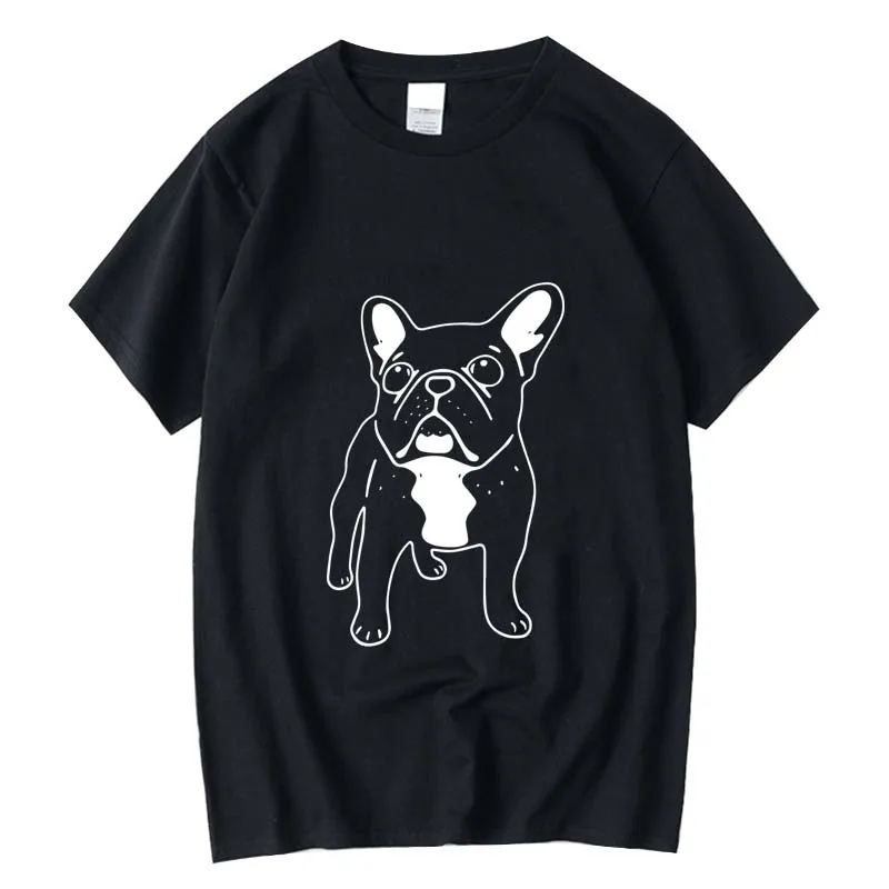 

XINYI Men's T-shirt 100% cotton casual Funny Bulldog design Print summer o-neck t shirt for men short sleeve t-shirt male tops