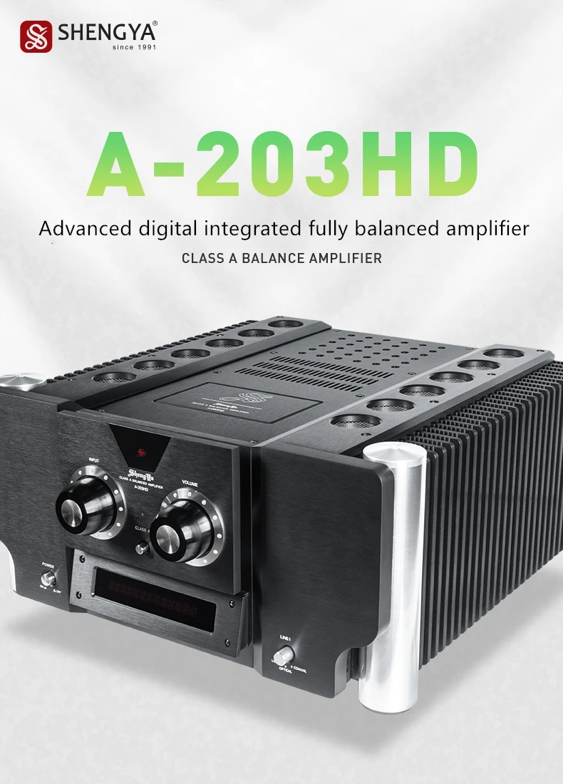 

Shengya A-203HD Class A Fully Balanced Integrated Amplifier chip cs3310 120000 micro FA power AMP Class A/AB 50W/250W/8ohms