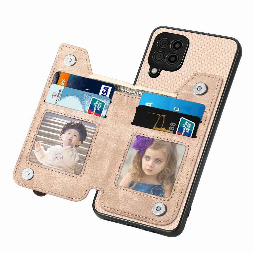 Shockproof Armor Case Cover With Multiple Credit Card Slot Function For Samsung Galaxy A02 A12 A22 A32 A52 A72 A02S A03S M62 M32