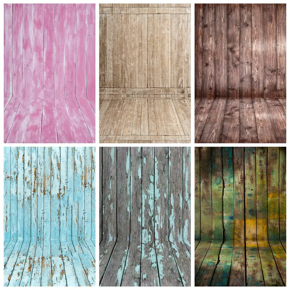

Photography Backdrops Grunge Wooden Boards Planks Wall Floor Custom Baby Party Decoration Studio Photo Booth Backgrounds Props