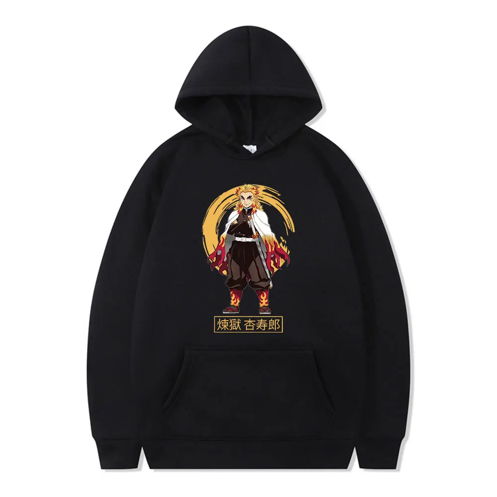 

Demon Slayer Anime Rengoku Kyoujurou Send Sister Harajuku Comic Print Winter Long Sleeve Thick Loose Casual Woman Hoodie sports