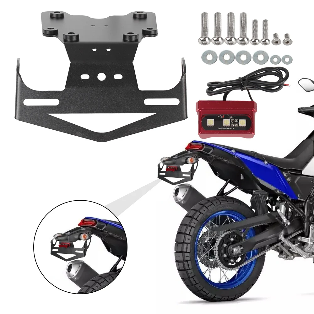 

Стальная Задняя подставка для номерного знака мотоцикла с ЧПУ, со светодиодным индикатором, аксессуары для мотоциклов Tenere 700 2019-2021
