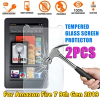 2 pcs tempered glass for amazon fire 7 9th gen 2019 9h screen protective 0 3mm full cover tablet protective film