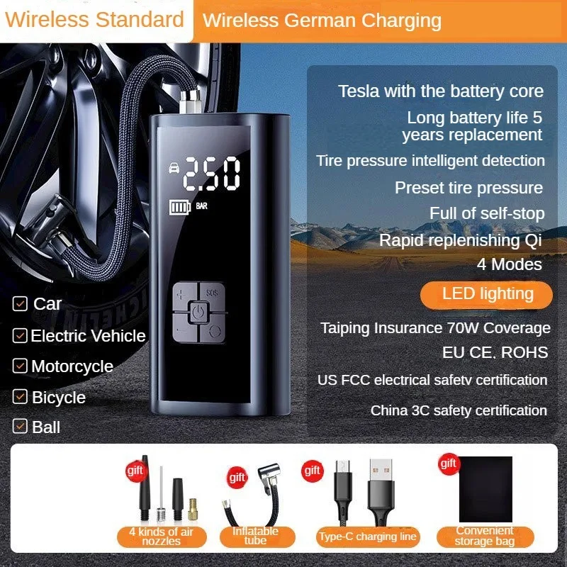 

Беспроводной Портативный Воздушный Компрессор 150PSI Для Накачки Шин Автомобилей, Мотоциклов