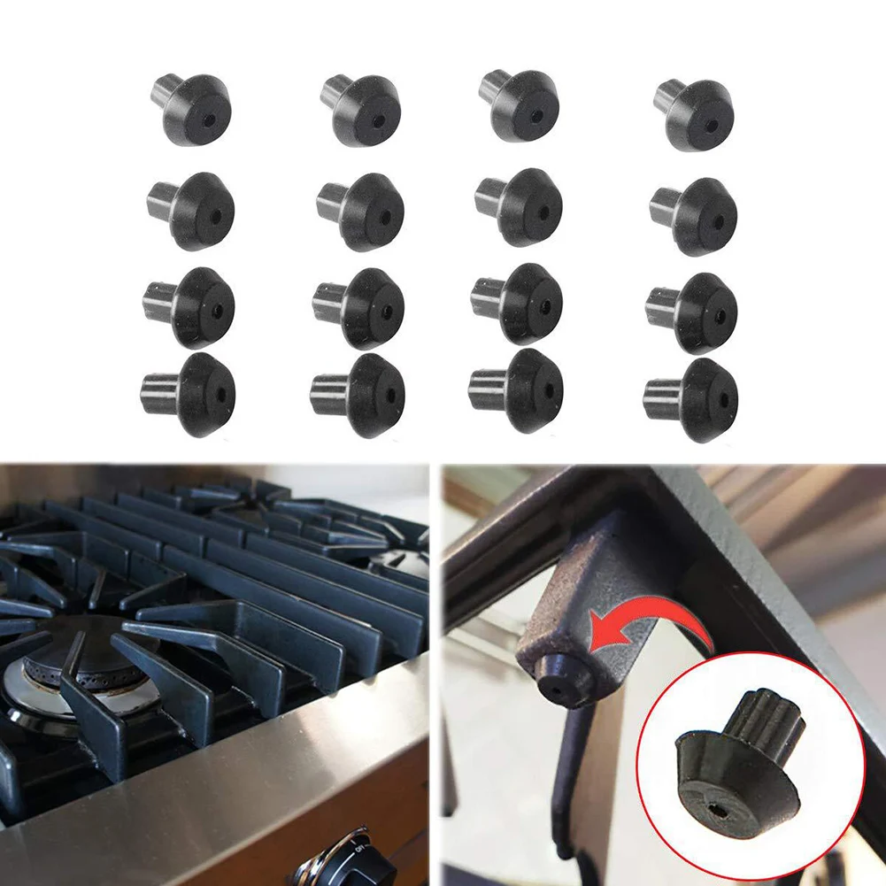 

16PCS Gas Range Burner Grate Foot Compatible Stove Gas Stove Burner Foot Rubber Feet For Gas Stove Replacement Parts