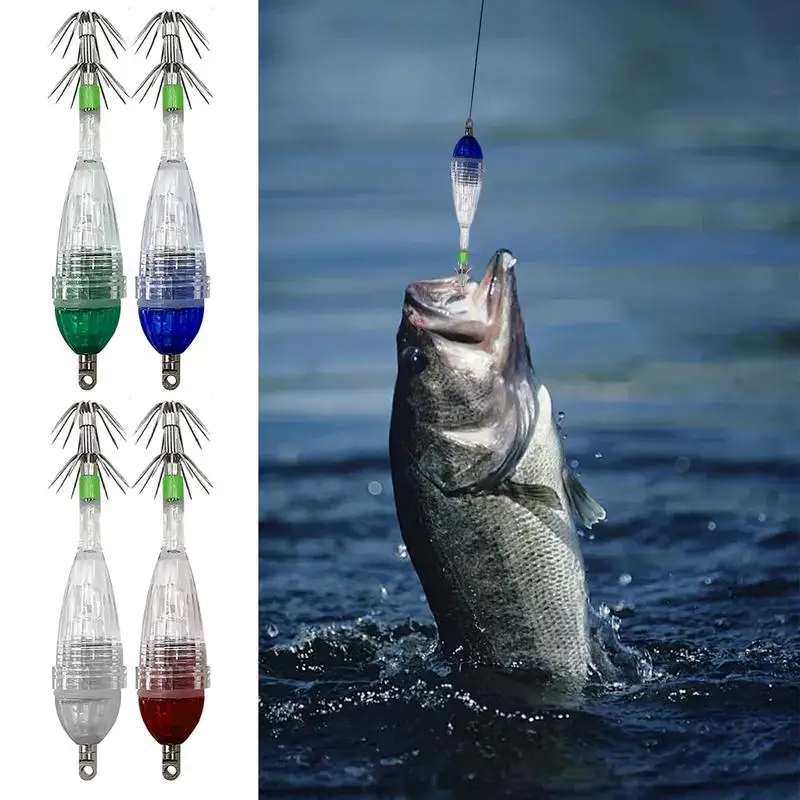 1 шт. светодиодные рыболовные приманки в форме кальмара подводная приманка для