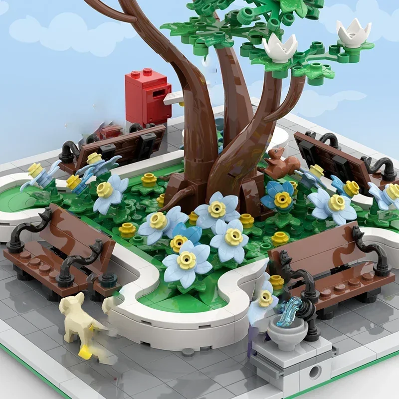 Модель уличного вида Moc строительные блоки историческая Магнолия парк