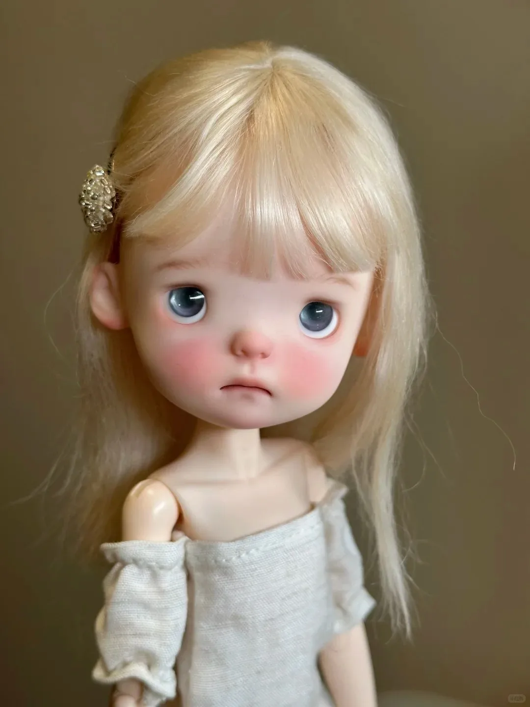 Фото Кукла BJD DaMeng 1/6 Xiaop, полный комплект, без одежды, Qbaby, большая голова, улыбка, шарнирная, из смолы, художественная кукла для девочек №1