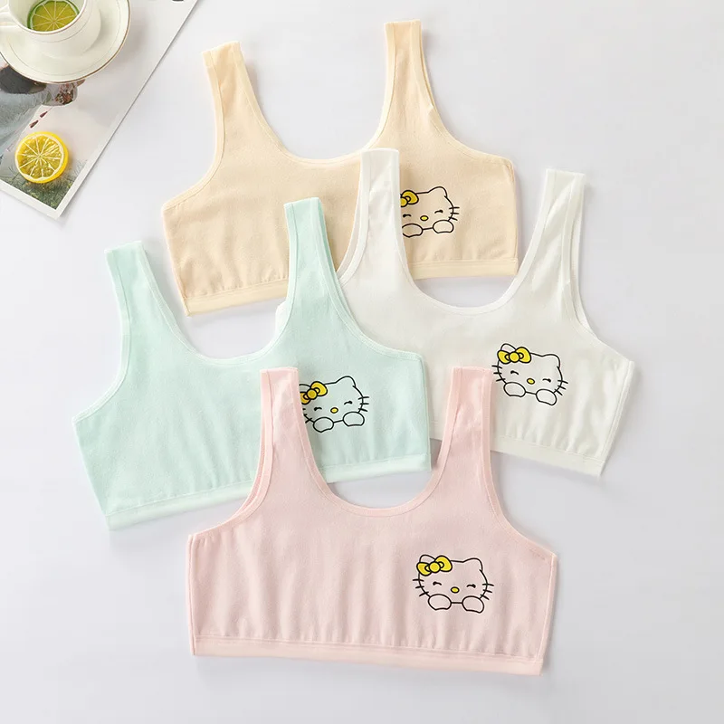 

Hellokitty Developmental Underwear Female Students Tank Top Bra Girls High School Students Summer Breathable Cotton Bra