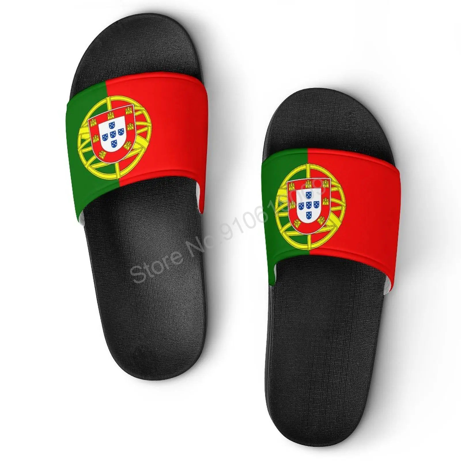 

Portugal Flag Men Women Slippers Summer Beach Sandals Casual Indoor Outdoor Comfortable Footwear 36-46
