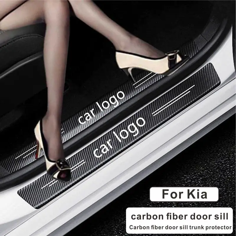 

For Land Rover carbon fiber pattern threshold strip welcome pedal anti-step anti-collision decorative strip protection sticker