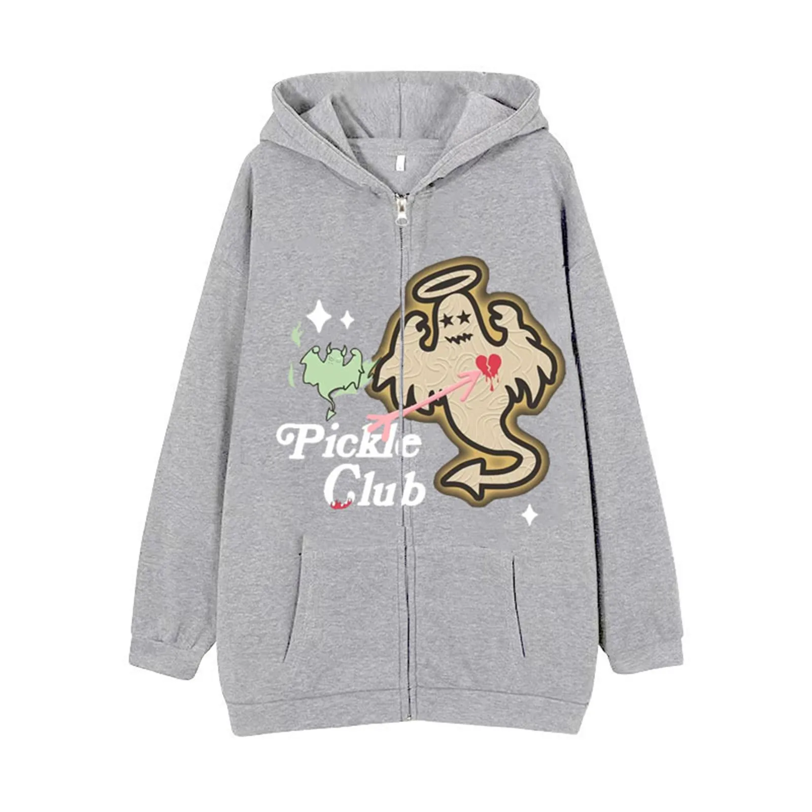 

Men'S Personality Printed Zipper Velvet Hoodie Cardigan Coat Street Fashion Autumn Winter Casual Round Mens Sweatshirts Hoodies