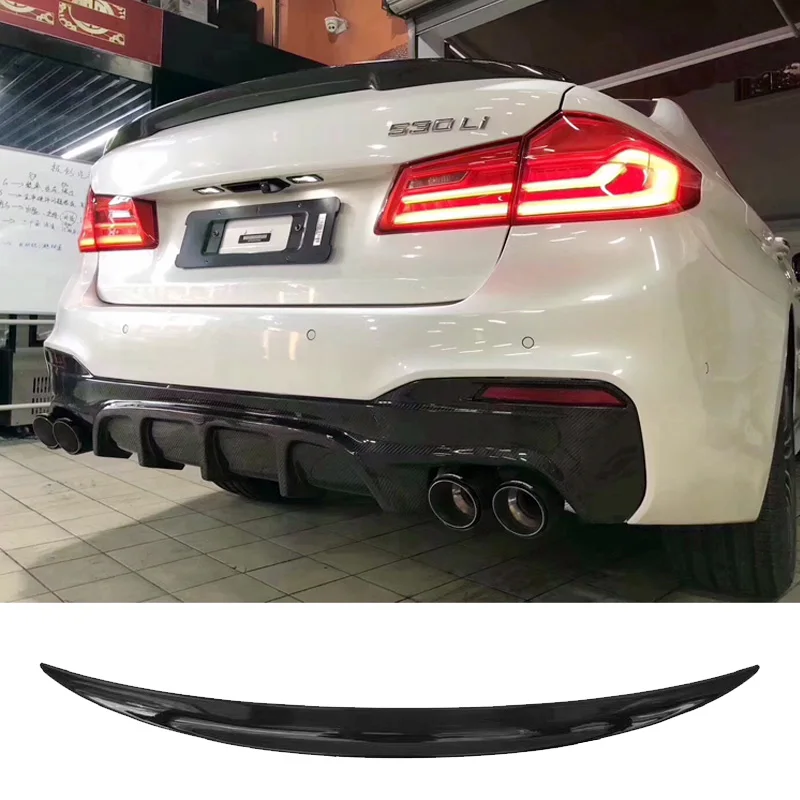 Glossy Black Spoiler for BMW G30 5 Series 2018 19 20 21 Car Rear Ducktail Wing Type P ABS Plastic Trunk Decoration Accessorie