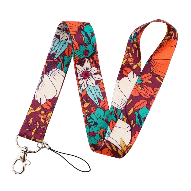 Винтажный ремешок для сотового телефона цветочный брелок ключей со свистком с ID