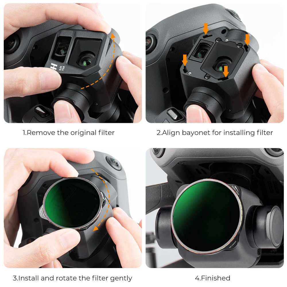 K&F Concept ND64-1000 DJI Mavic 3 Camera Lens Filters Variable ND HD Filter 6-10 Stop with 28 Layer Neutral Density
