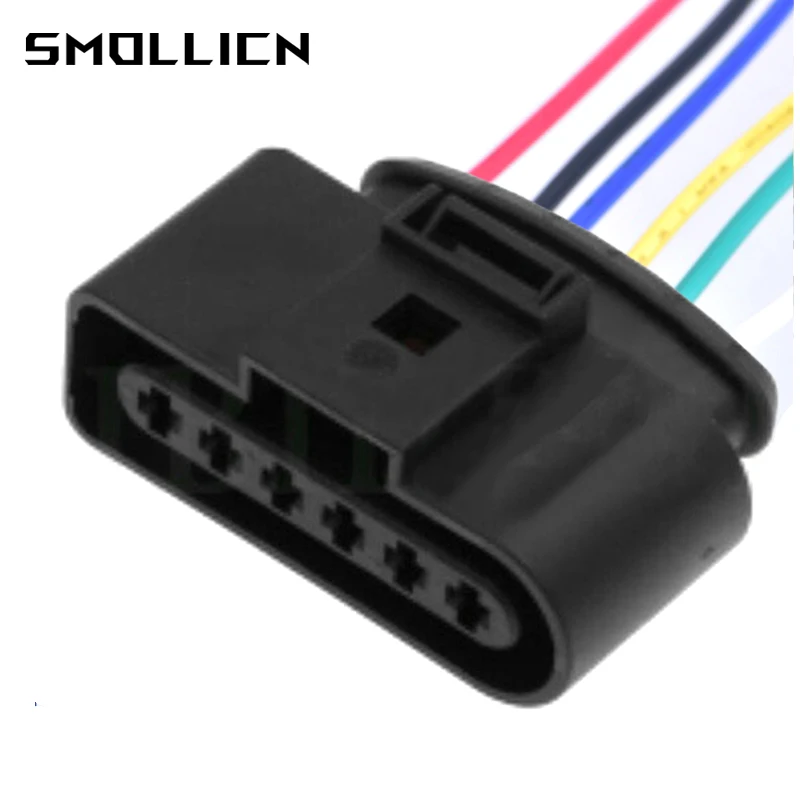 

6 Pin 3.5mm Female Waterproof Cable Electrical Pump Connector Ignition Coil Wire Harness Plug 1J0973726 With Wires 1J0 973 726