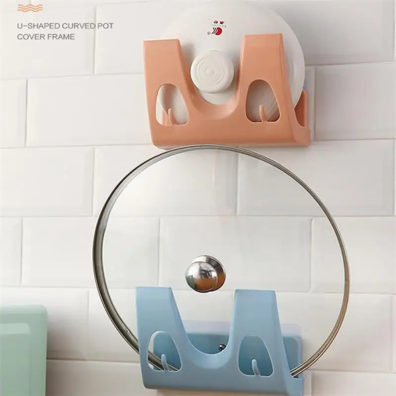 

Rack Punch-free Pan Cover Durable Space Saving Holder Shelf Wall Mount Wholesale Pot Lid Organizer Hot 2023 Pot Lid Rack New