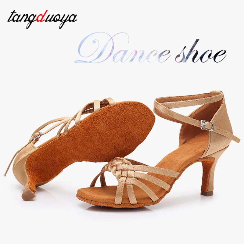 Dance high heels shoes silk women salsa shoes ballroom latin dancing shoes for women professional ballroom dance shoes women