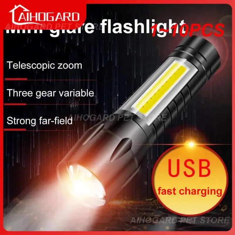 

1~10PCS High Power Rechargeable LED Flashlight Mini Zoom Outdoor Camping Strong Lamp Lantern Waterproof Tactical