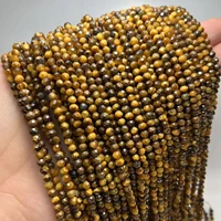 234mm tiger eye stone faceted round natural stone loose spacer beads for jewelry making diy bracelet necklace 15%e2%80%9d wholesale