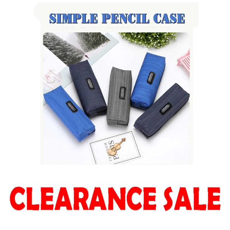 

Новый простой чехол для карандашей с принтом Niujin тканевый чехол для карандашей для школы и офиса полосатый квадратный чехол из ткани Оксфор...