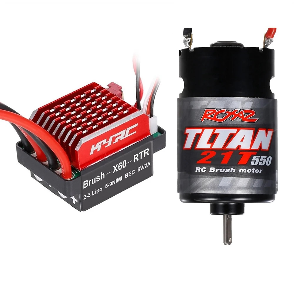 

550 матовый двигатель 21T с 60A ESC для 1/10 RC Crawler Axial SCX10 AXI03007 90046 Traxxas TRX4 TRX6 Slash 2