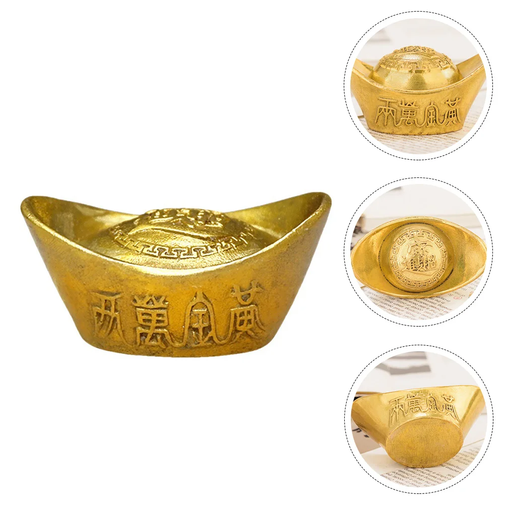 

Ingot Chinese Wealth Ingots Lucky Gold Bao Yuan Shui Feng Money Statue Decor Luck Golden Decoration Fortune Figurine Prosperity