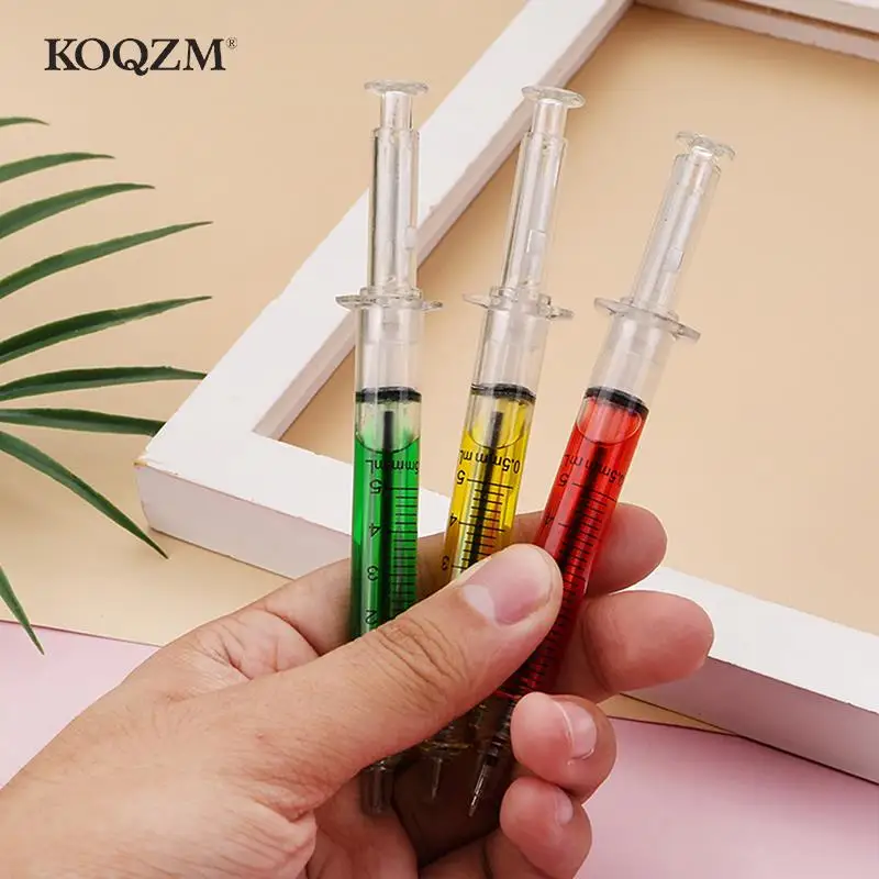 

Creative Injection Type Ball Point Pen Doctor Nurse Gift Liquid Pen Color Red Blue Transmission Syringe Pens 1pc