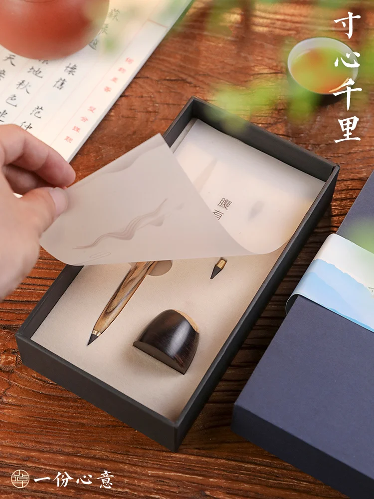 Najtaniej Wood Eternal Pen Without Ink Creative Pencil Set With Base Students Forever Pencil