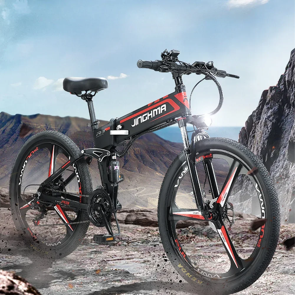 

Electric bike 800W motor 48V14AH dual lithium battery folding electric bicycle 26-inch runs beach snowmobile mountain bike ebike