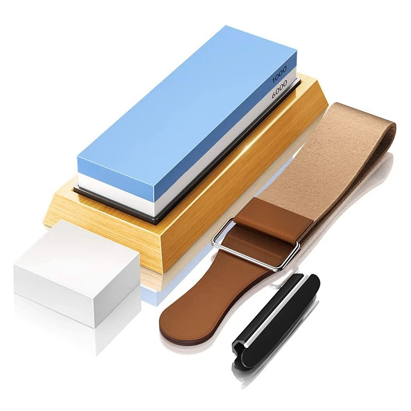 

Набор точильных камней для ножей, профессиональный точильный камень, высококачественные 2-сторонние зернистость 1000/6000, водяные камни