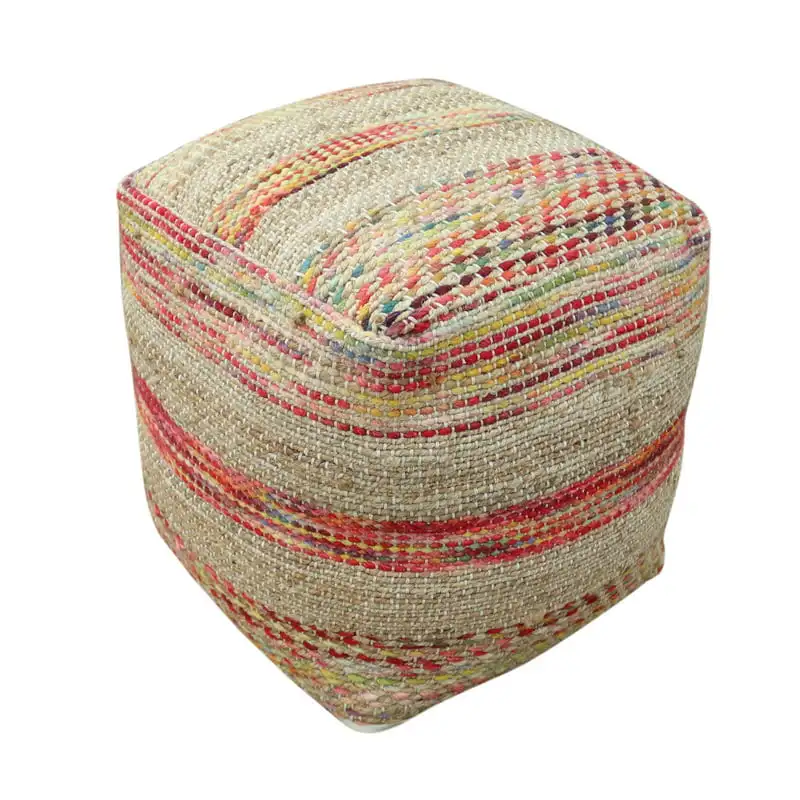 

Cube Woven Hemp Pouf