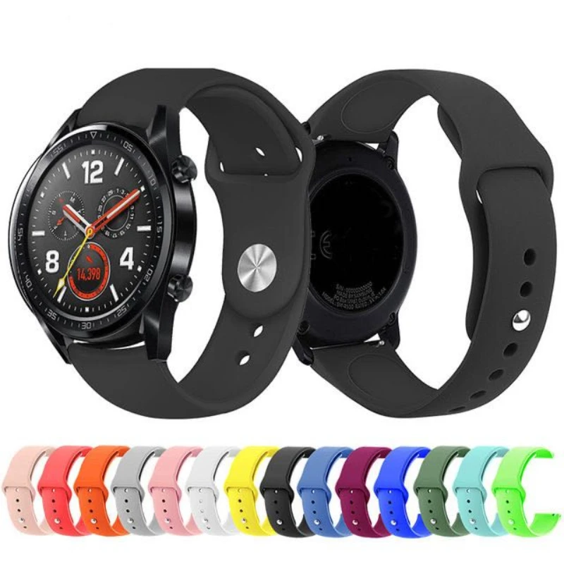 

20mm/22mm Silicone Strap For Amazfit GTS/Active 2/Huawei Watch 42mm sport bracelet wristband For Samsung Galaxy Watch 5/4 Correa