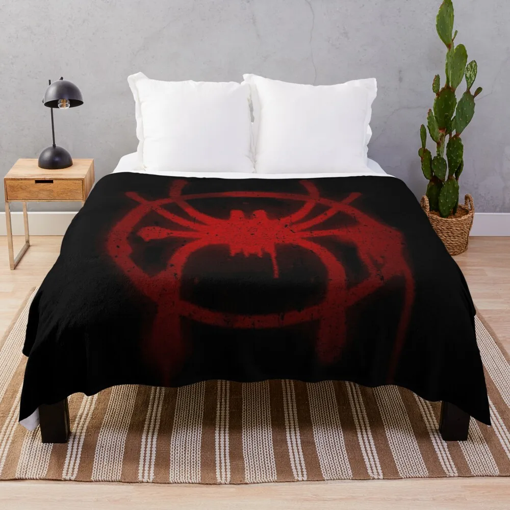 

Miles Morales Spider Symbol Weighted Chenille Wearable Zip Fuzzy Sherpa Throw Blankets