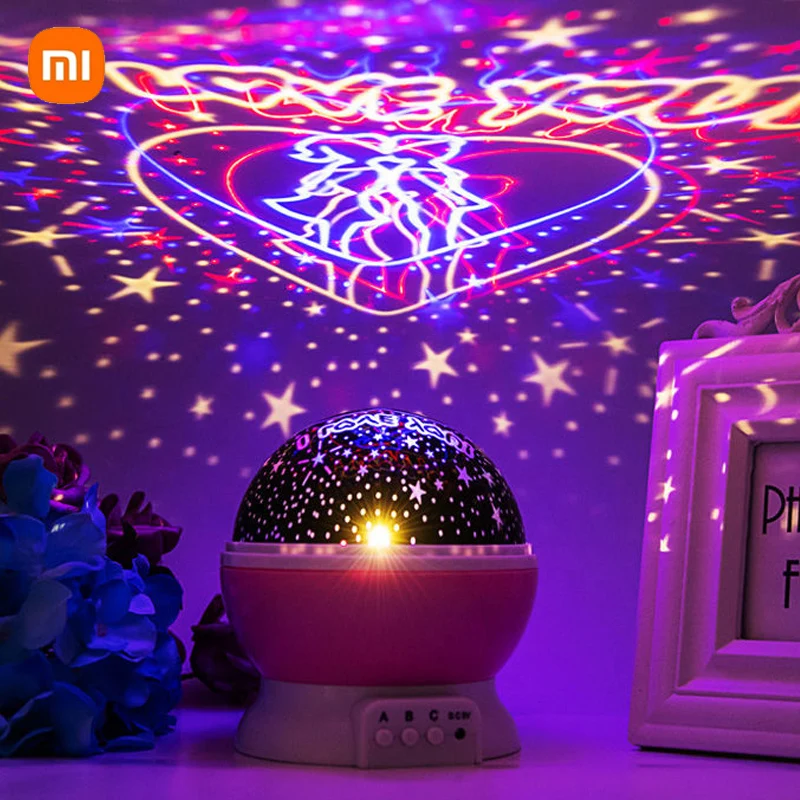

Лампа Xiaomi со звездным небом, Фэнтезийный вращающийся проекционный ночник, атмосферные лампы, вращающийся перезаряжаемый светильник для сна, спальни, детской лампы