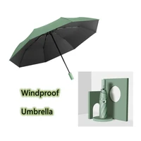 windproof umbrella rain for men women 10 ribs portable uv protection female male parasol automatic 3 folding umbrella