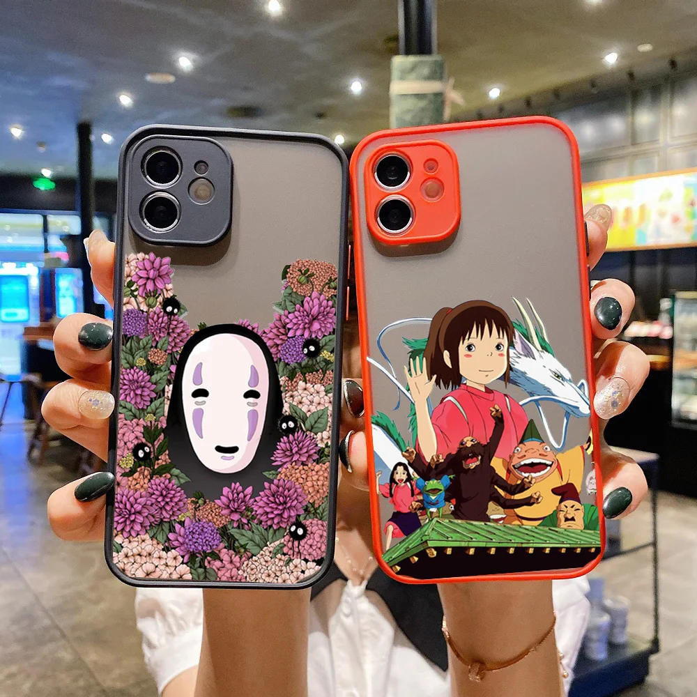 

Cartoon Spirited Away Totoro Anime Phone Case For iPhone 14 13 12 Mini 11 Pro MAX XS X XR 8 7 6Plus Shockproof Hard Cover Fundas