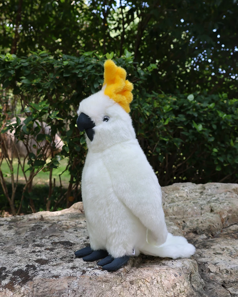 Большой сернистый Какаду 35 см в высоту плюшевая игрушка реалистичный Белый