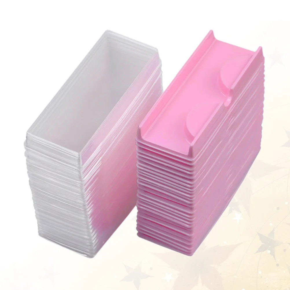 

50 Sets False Lashes Eyelash Holder Box Display Box Eyelash Storage Case Lash Boxes Eyelash Storage Box Transparent Lid