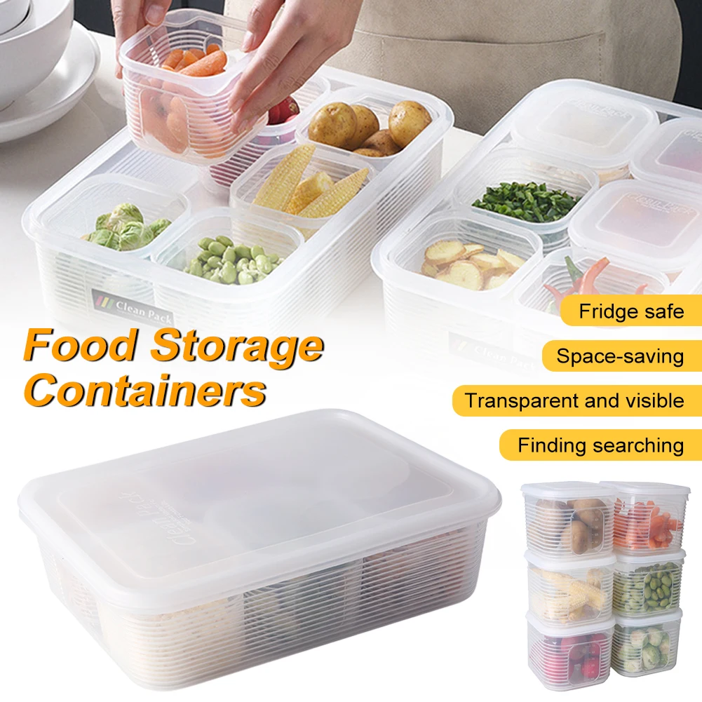 

Food Storage Box Sealed Plastic Food Storage Containers With Lids Reusable Refrigerator Storage Boxes For Meat Fruits Vegetables