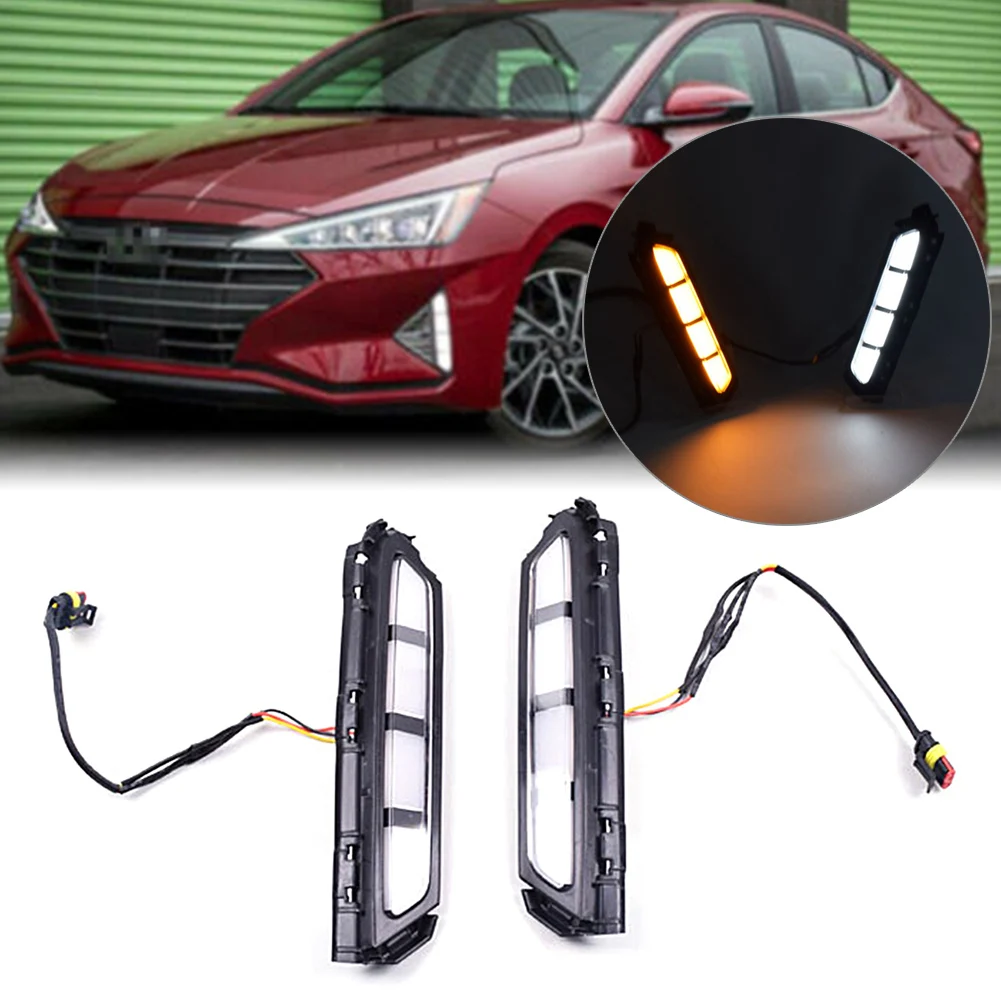 2 шт. для Hyundai Elantra 2019 2020 автомобильные белые светодиодные дневные ходовые огни DRL