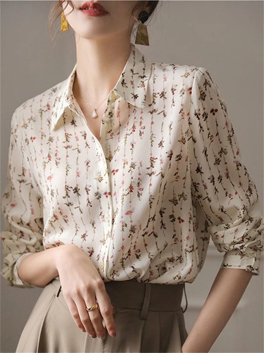 

Женский Повседневный Топ в полоску с длинным рукавом и отложным воротником, модель DF4624 на весну и осень